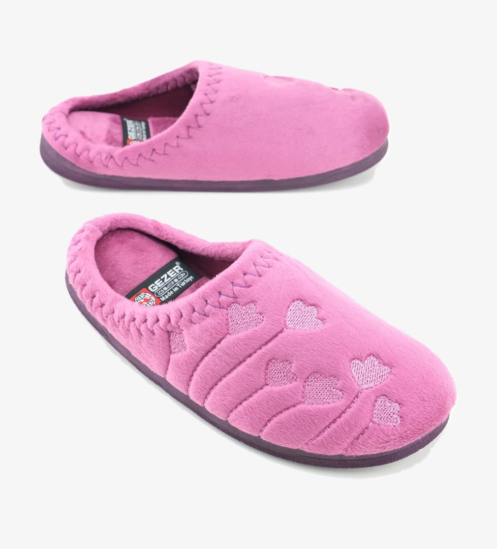 Kadın Kışlık PU Rahat Taban Nakışlı Tasarım Ev Bahçe Terlik - Görsel 1