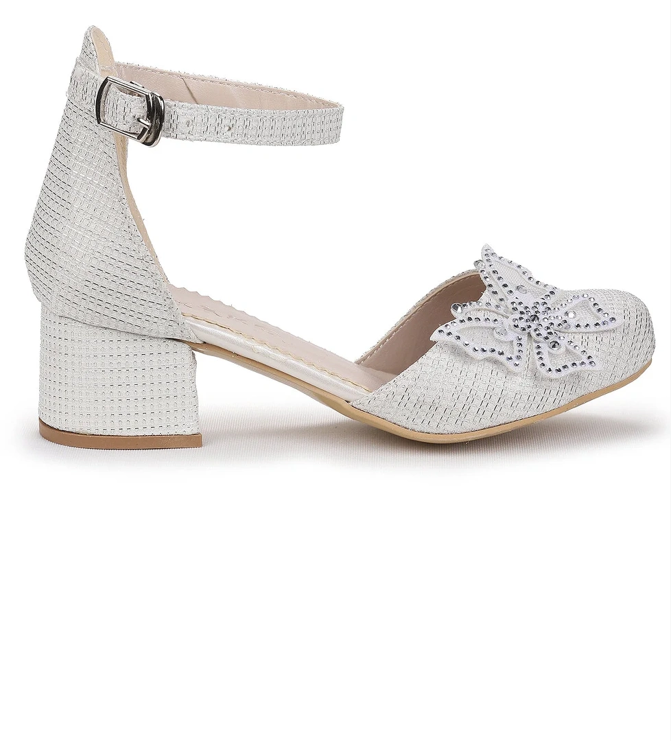 Kiko Kids Zete Kum Simli Kız Çocuk 4 Cm Topuklu Abiye Ayakkabı model görseli