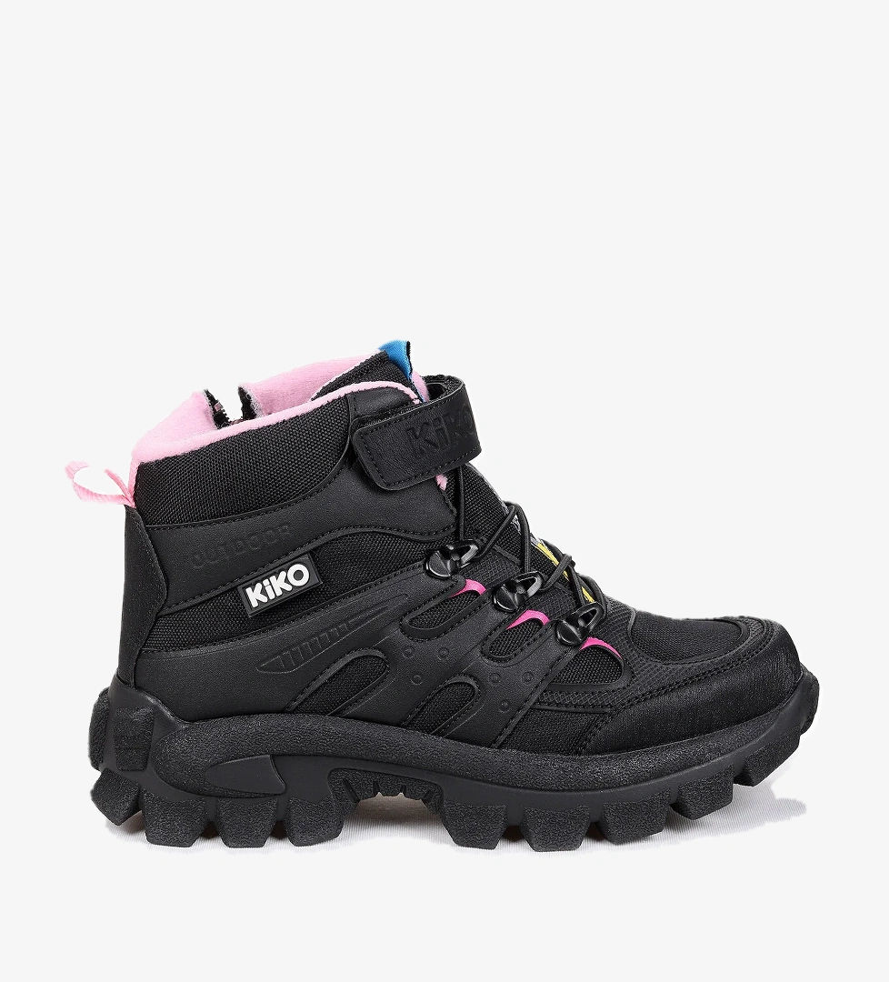 Sumy Termo Taban Cırtlı Kız Çocuk Spor Bot Ayakkabı Siyah - Fuşya