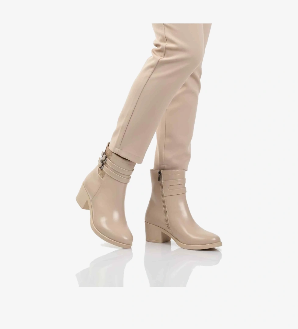 Bej İçi Kürklü Topuklu Kadın Bot 1006 Z