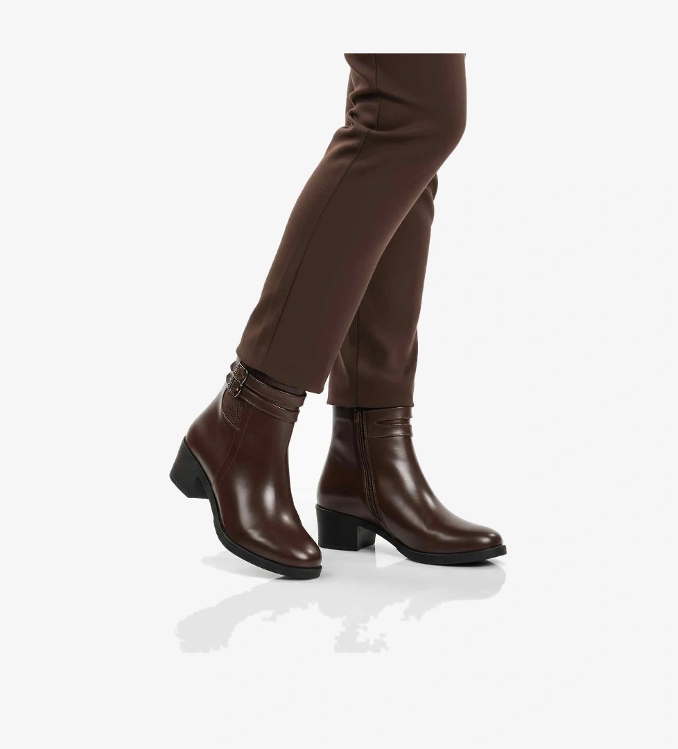 Kahve İçi Kürklü Topuklu Kadın Bot 1006 Z