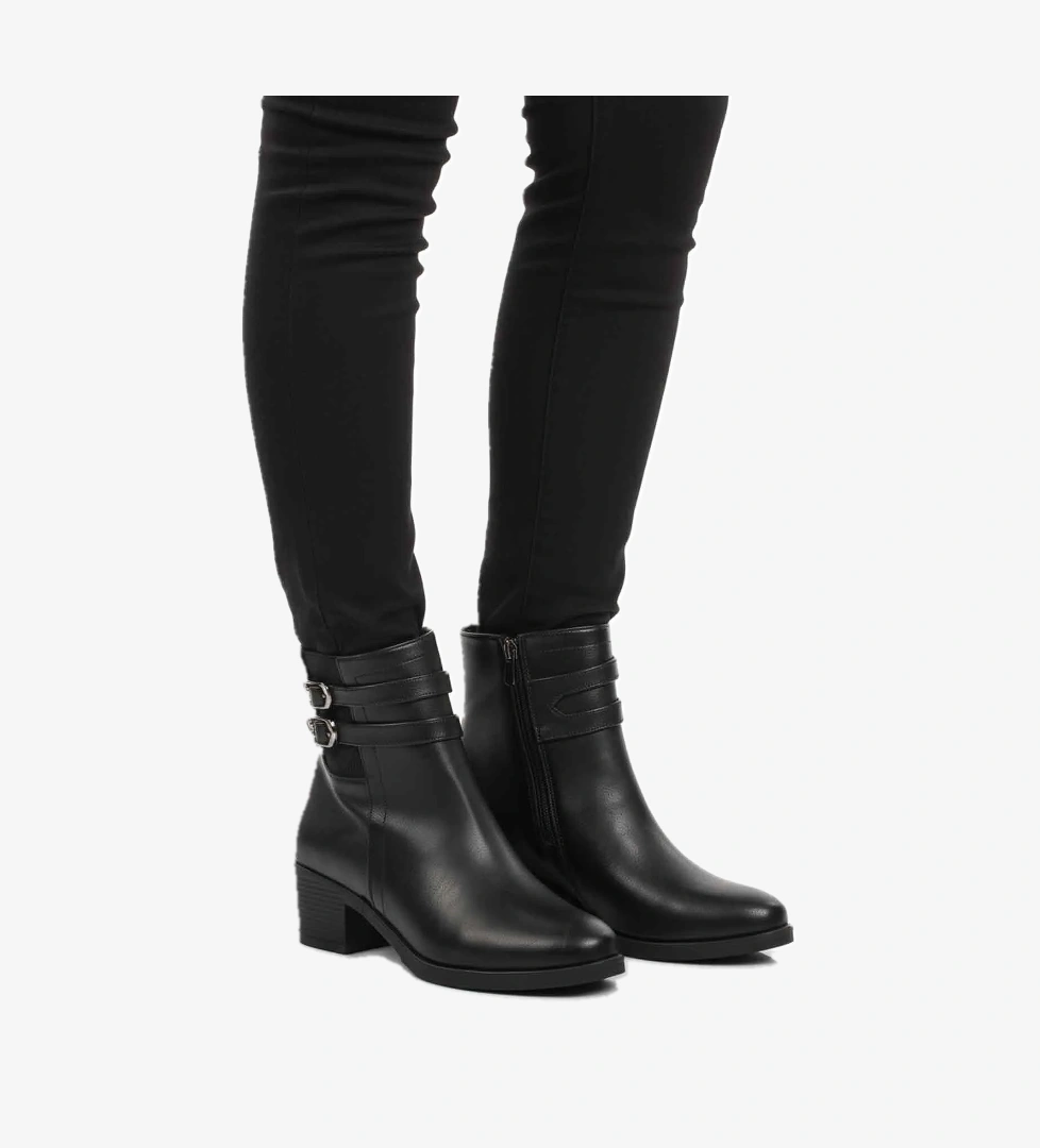 Siyah İçi Kürklü Topuklu Kadın Bot 1006 Z