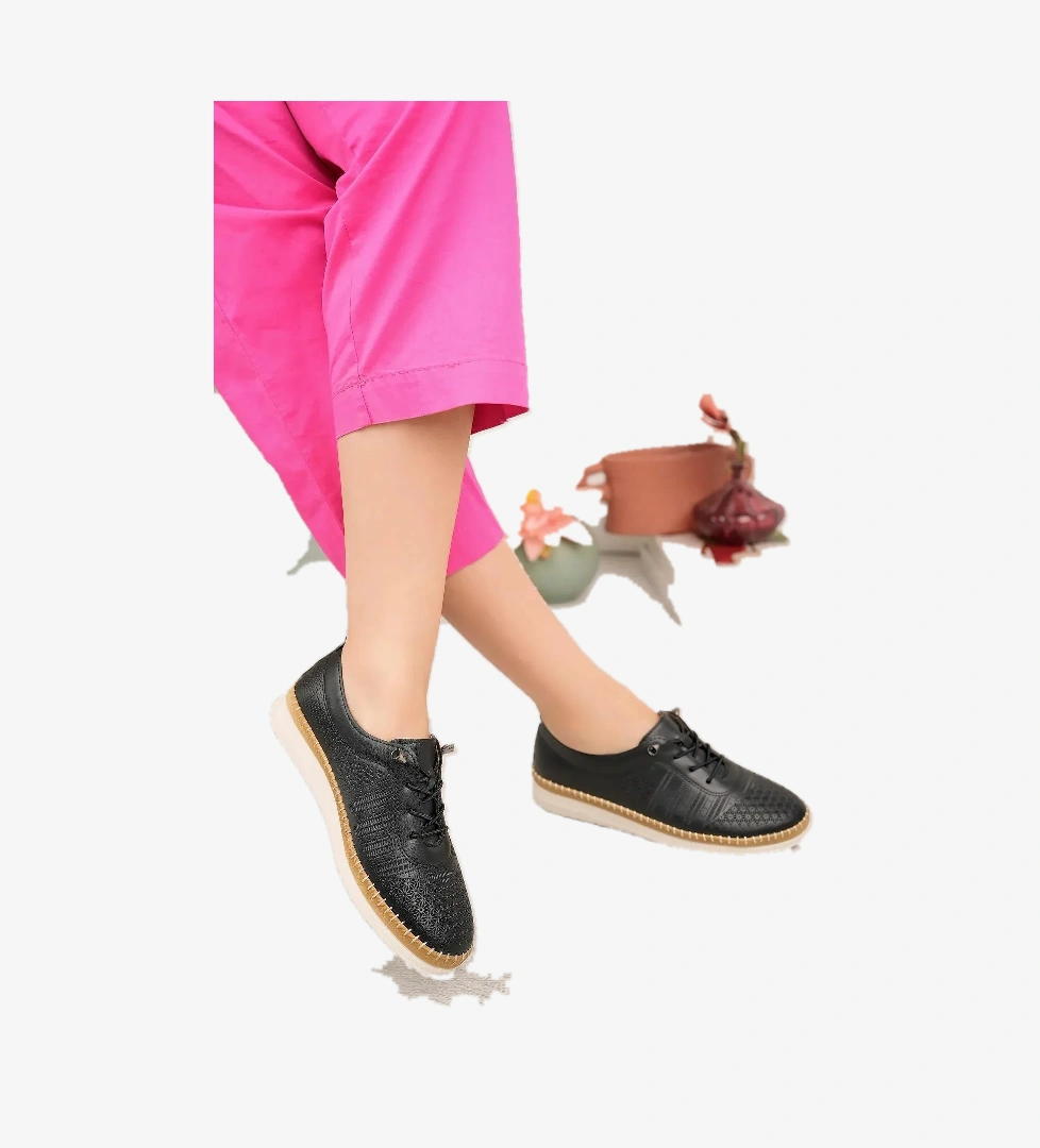 3643 Lastik Bağcıklı Ortopedik Günlük Kadın Ayakkabı