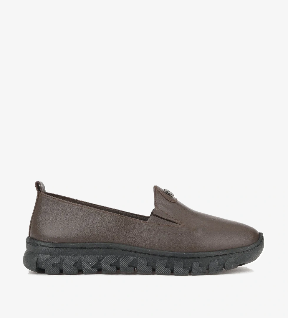 Kadın Hakiki Deri Konfor Ayakkabı 153387Z02025 Kahve