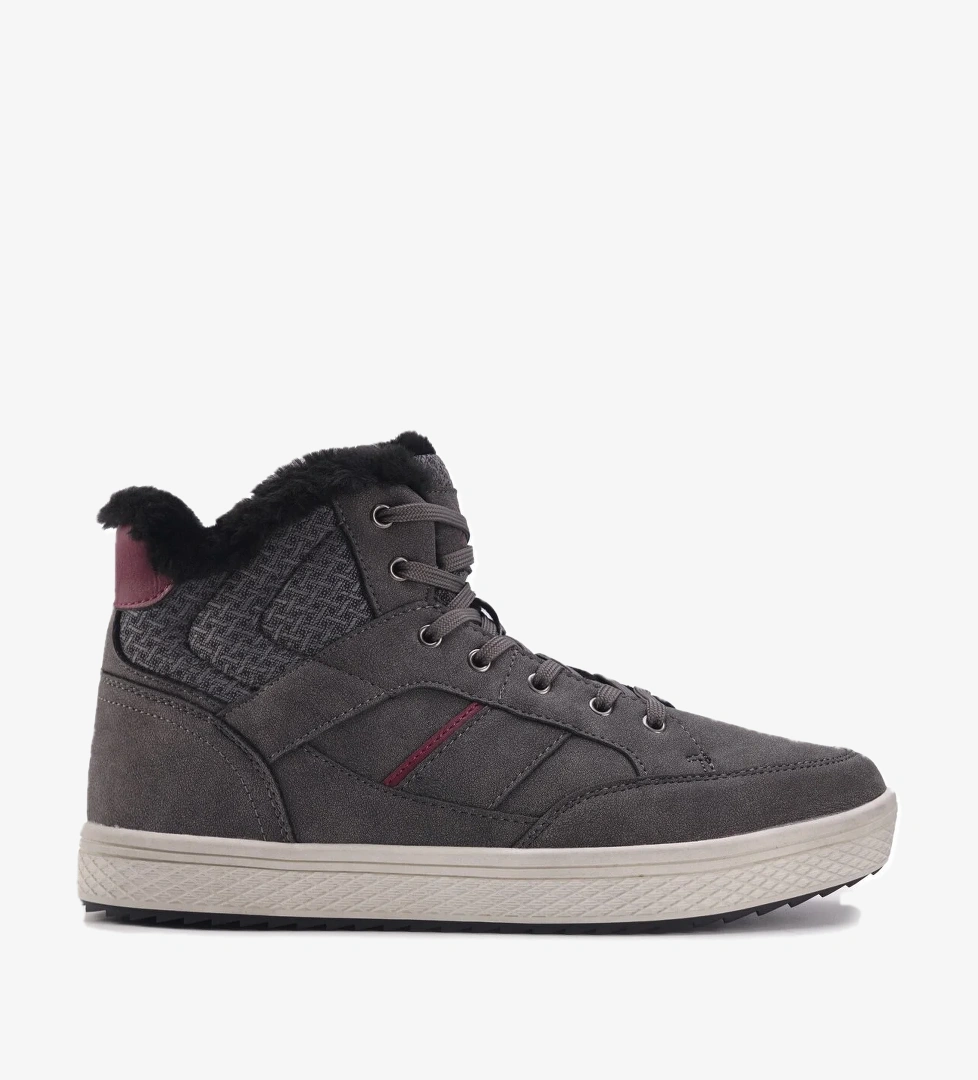 INT1123K009-KRK 3PR Gri Erkek High Sneaker - Görsel 1