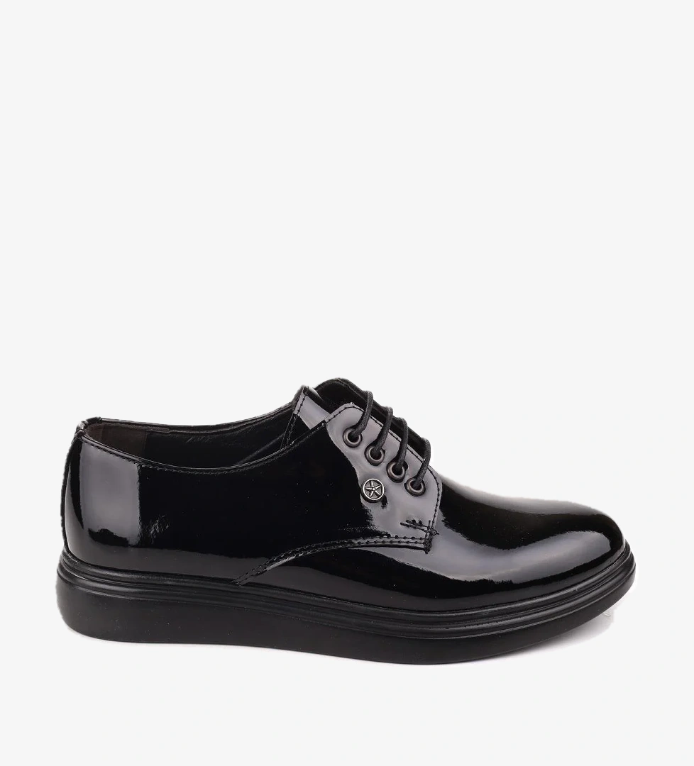 Papuç Sepeti -Rsg 4575 Erkek Poli Taban Bağcıklı Rugan Ayakkabı model görseli