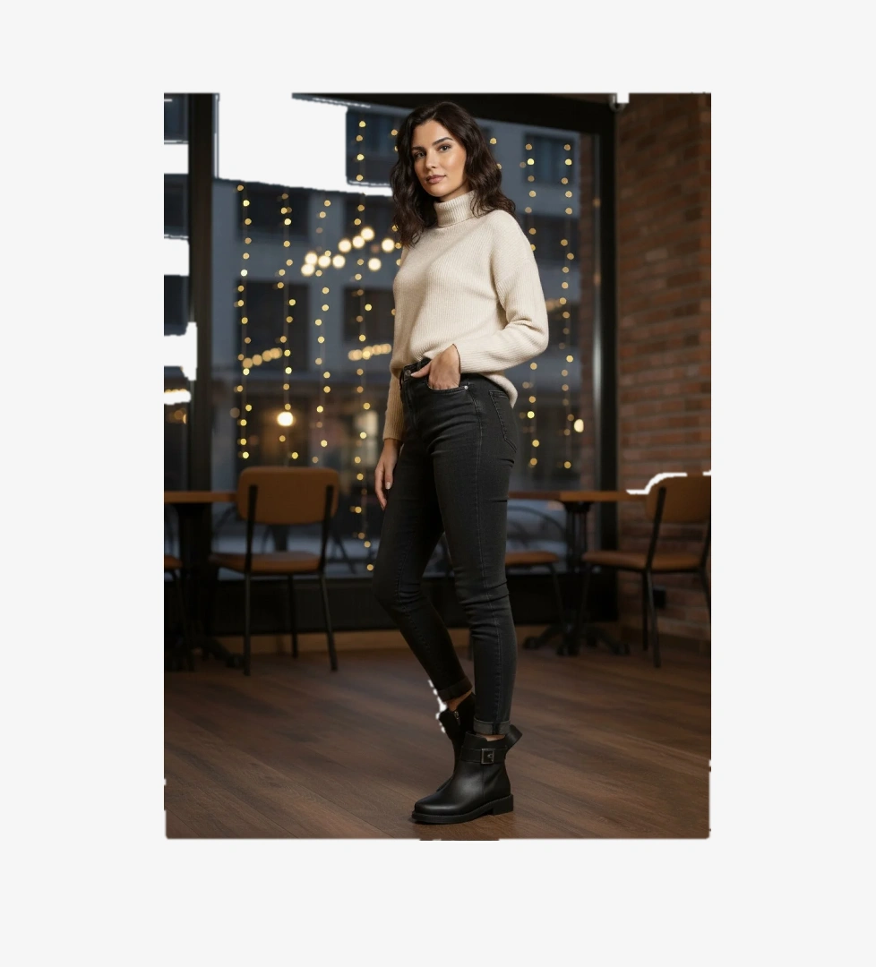 910 Logo Detaylı Günlük Fermuarlı Kadın Bot