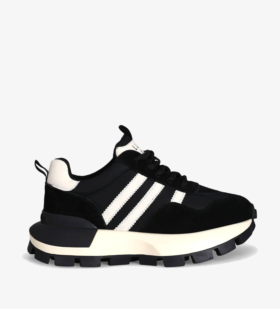 Lufian 122230053 Tatum Kadın Hakiki Deri Klasik Sneaker Siyah Beyaz model görseli