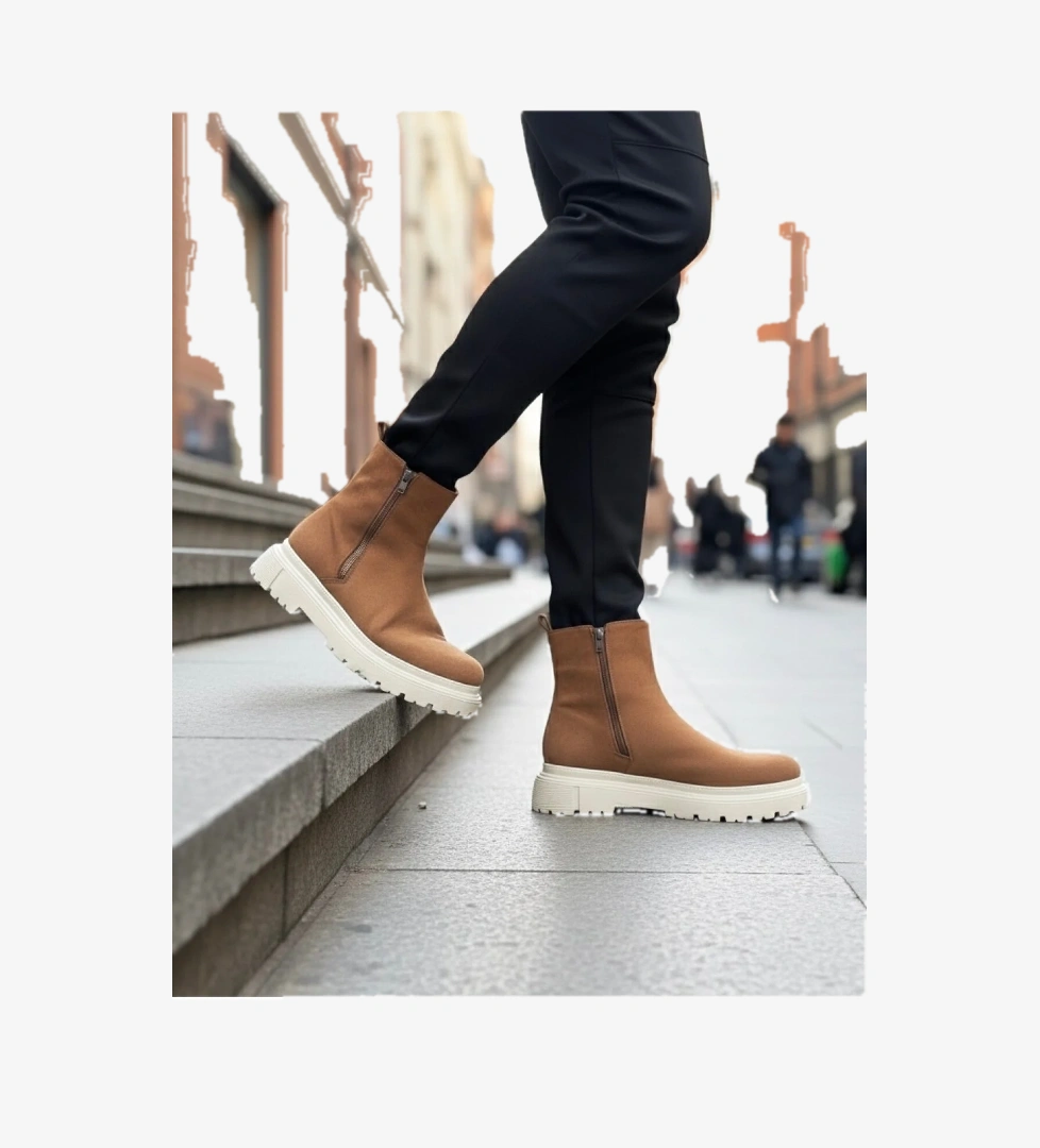 Pabucmarketi Fermuarlı Erkek Klasik Bot TABA SÜET (KREM TABAN) model görseli