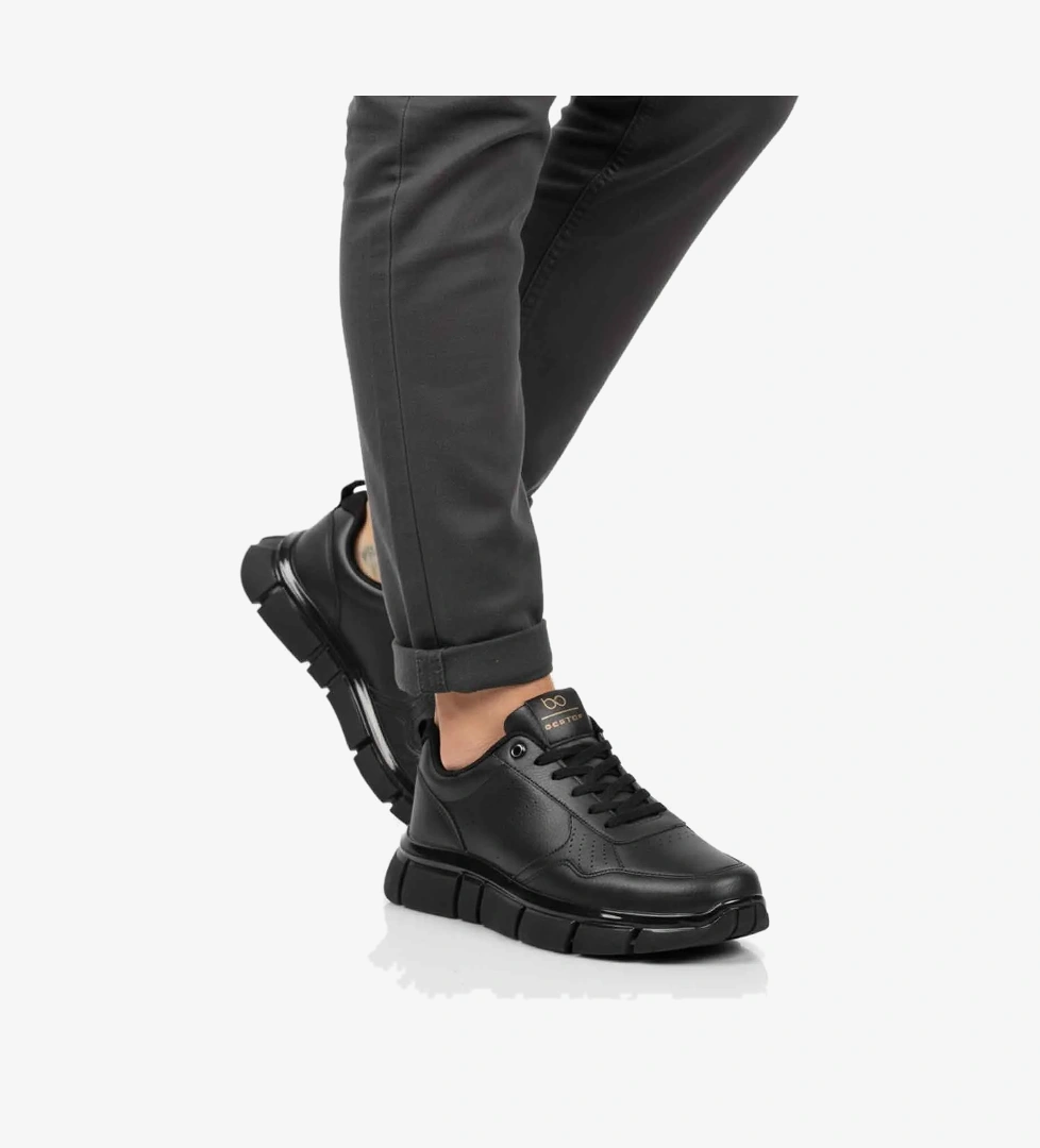 Walkway Siyah Bağcıklı Hafif Esnek Erkek Sneaker BST-2016 M model görseli