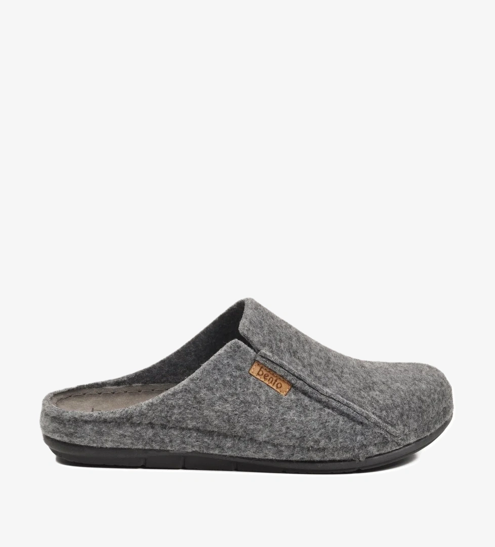 Ayakmod Gri Anatomik Siyah Keçe Erkek Ev Terlik K-63.007 M model görseli