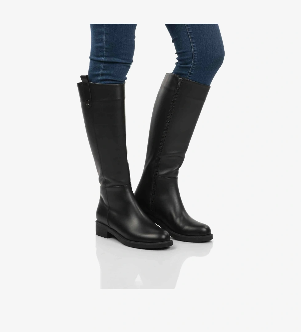 Siyah Cilt İçi Polarlı Fermuarlı Kadın Çizme 224578 Z - Görsel 1