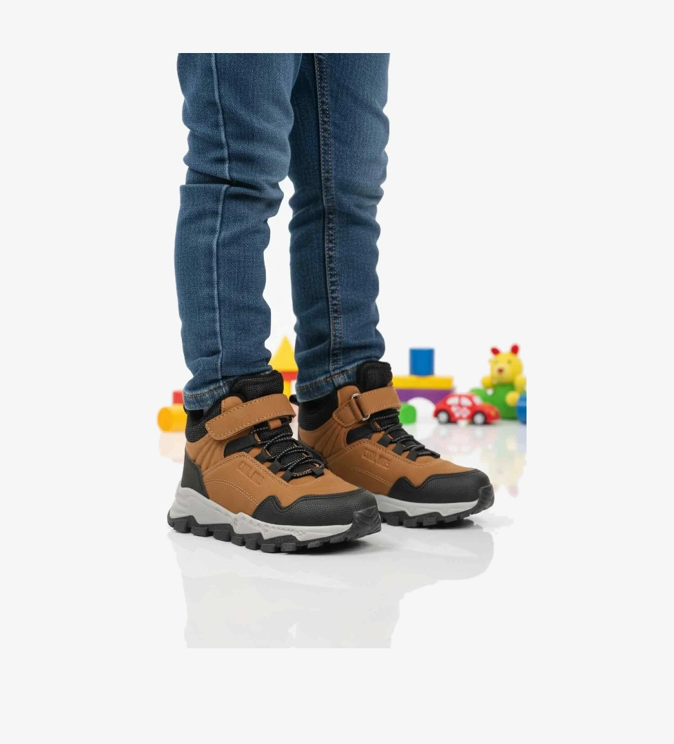 Taba Gri Cırtlı Kaymaz Unisex Cırtlı Çocuk Bot Doruk P