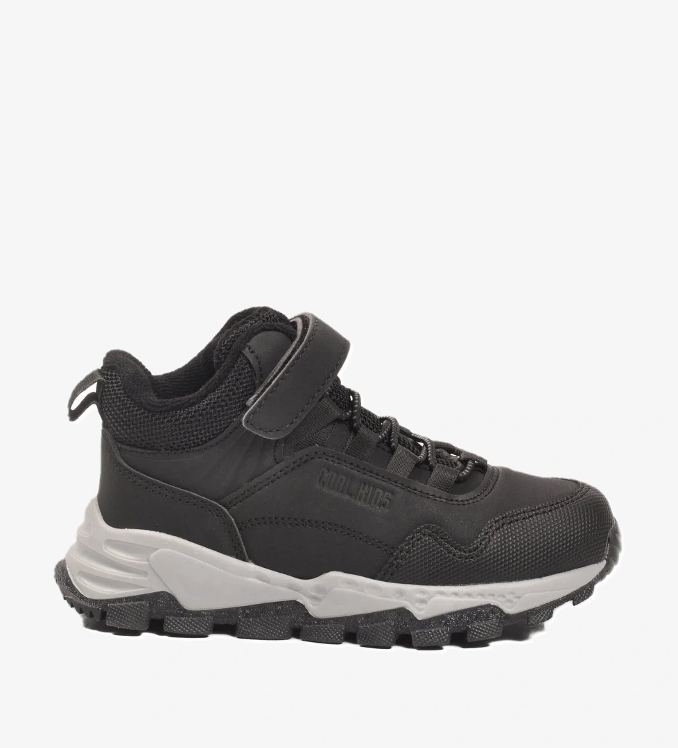 Siyah Gri Cırtlı Kaymaz Unisex Cırtlı Çocuk Bot Doruk P