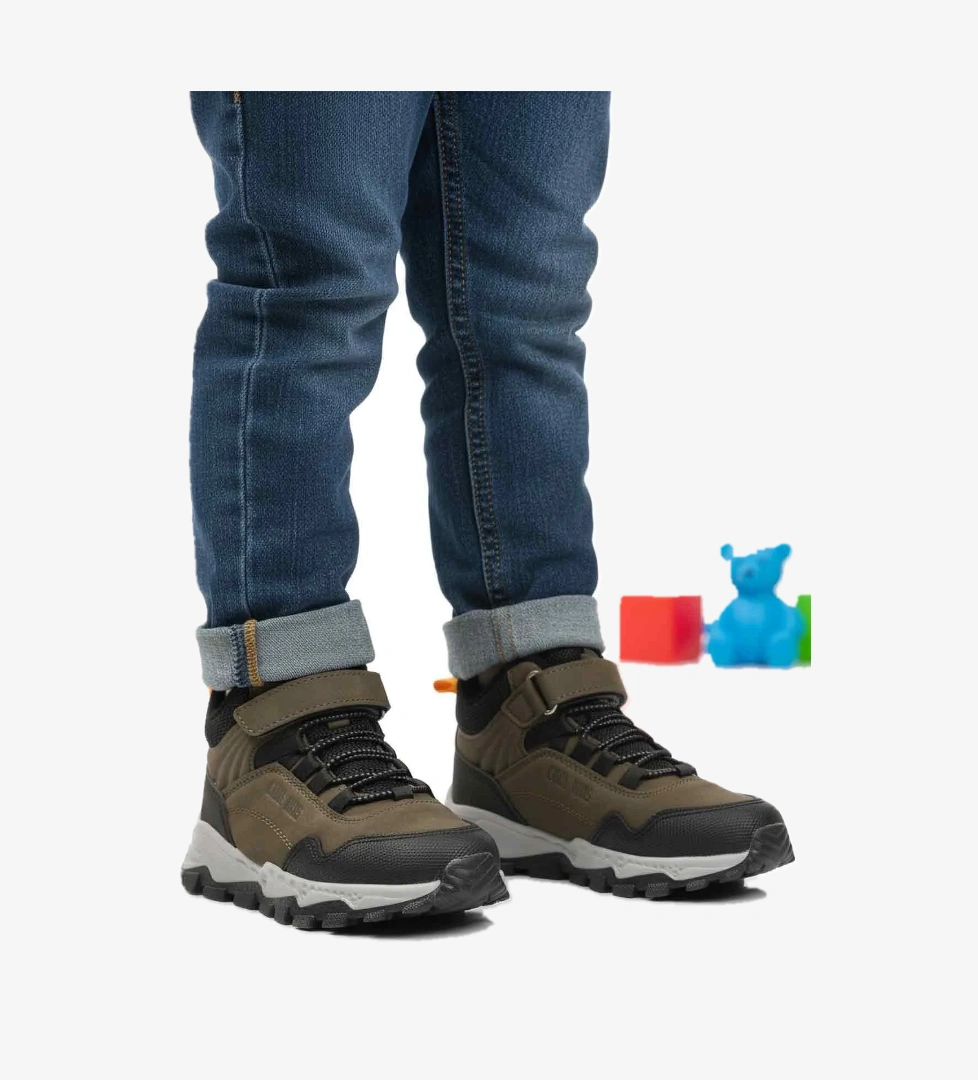 Haki Gri Cırtlı Kaymaz Unisex Cırtlı Çocuk Bot Doruk P