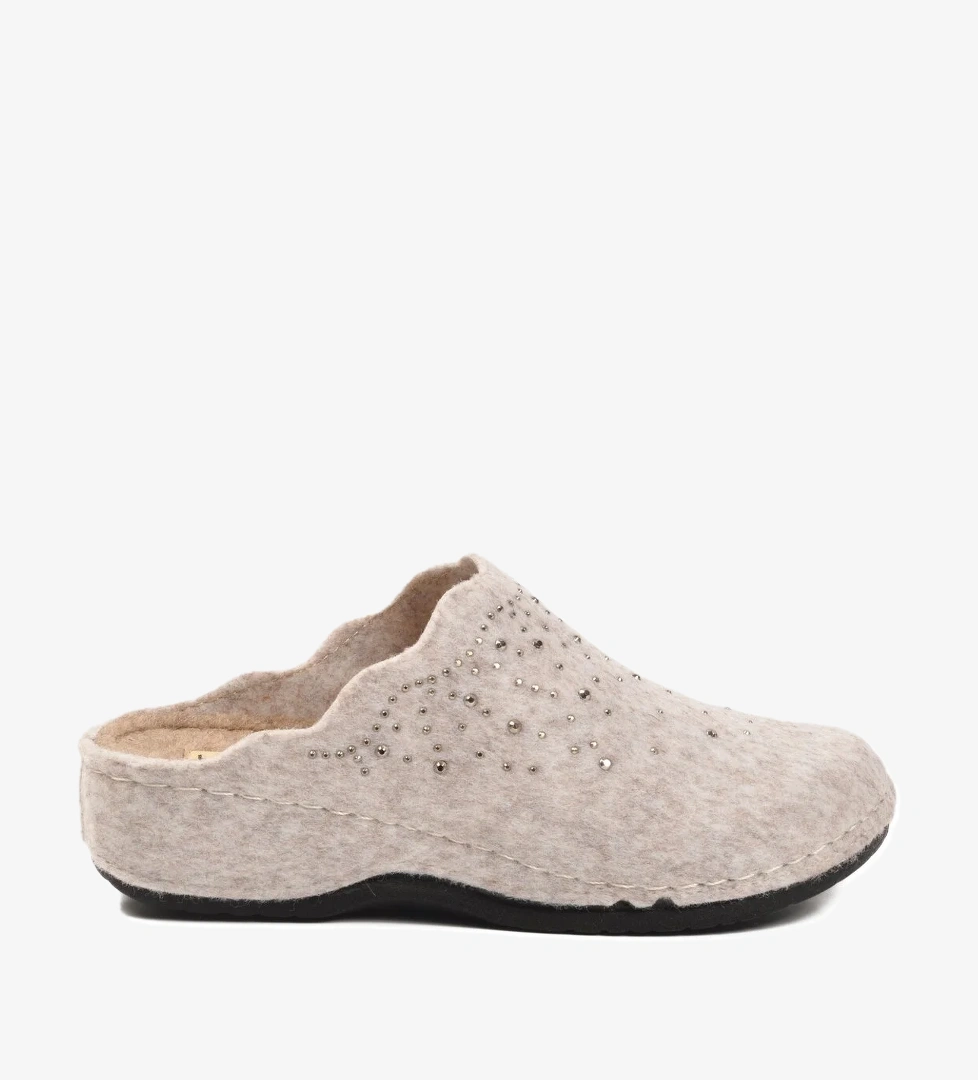 Bej Anatomik Keçe Kadın Ev Terlik K-10909 Z