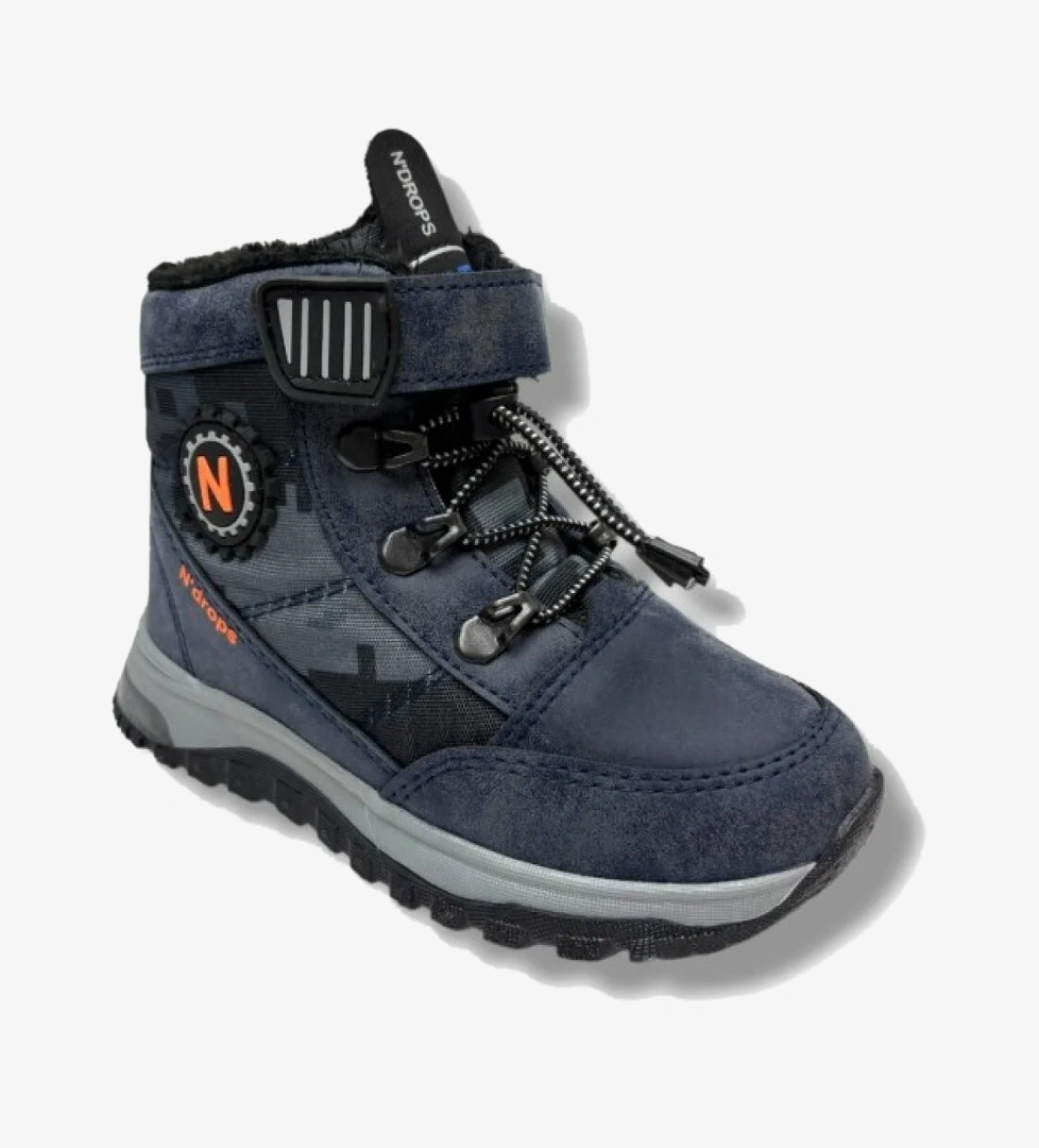 Ndrops 015-26 Deri Kürklü Kamuflaj Paraşüt Kumaş Çocuk Bot Laci Oranj 26-30 model görseli