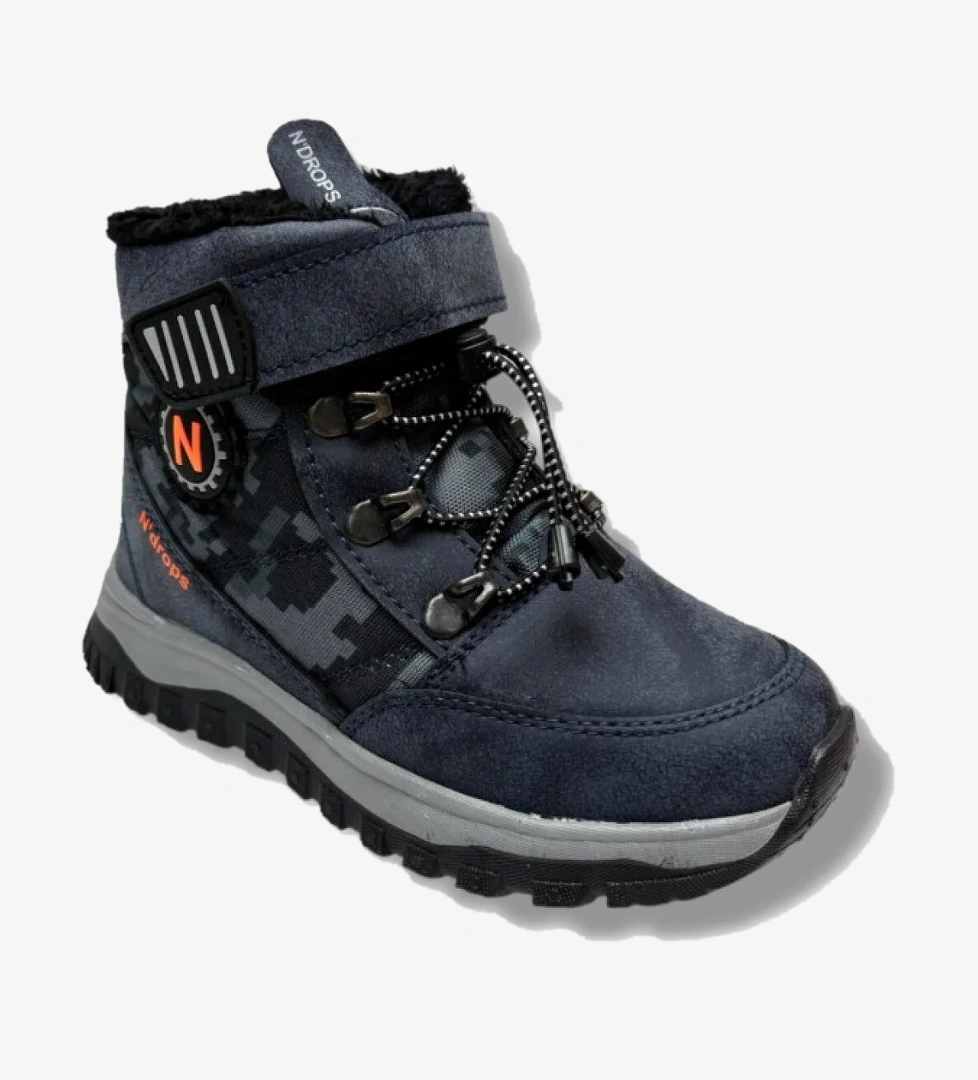 015-26 Deri Kürklü Kamuflaj Paraşüt Kumaş Çocuk Bot Laci Oranj 31-35 - Görsel 1