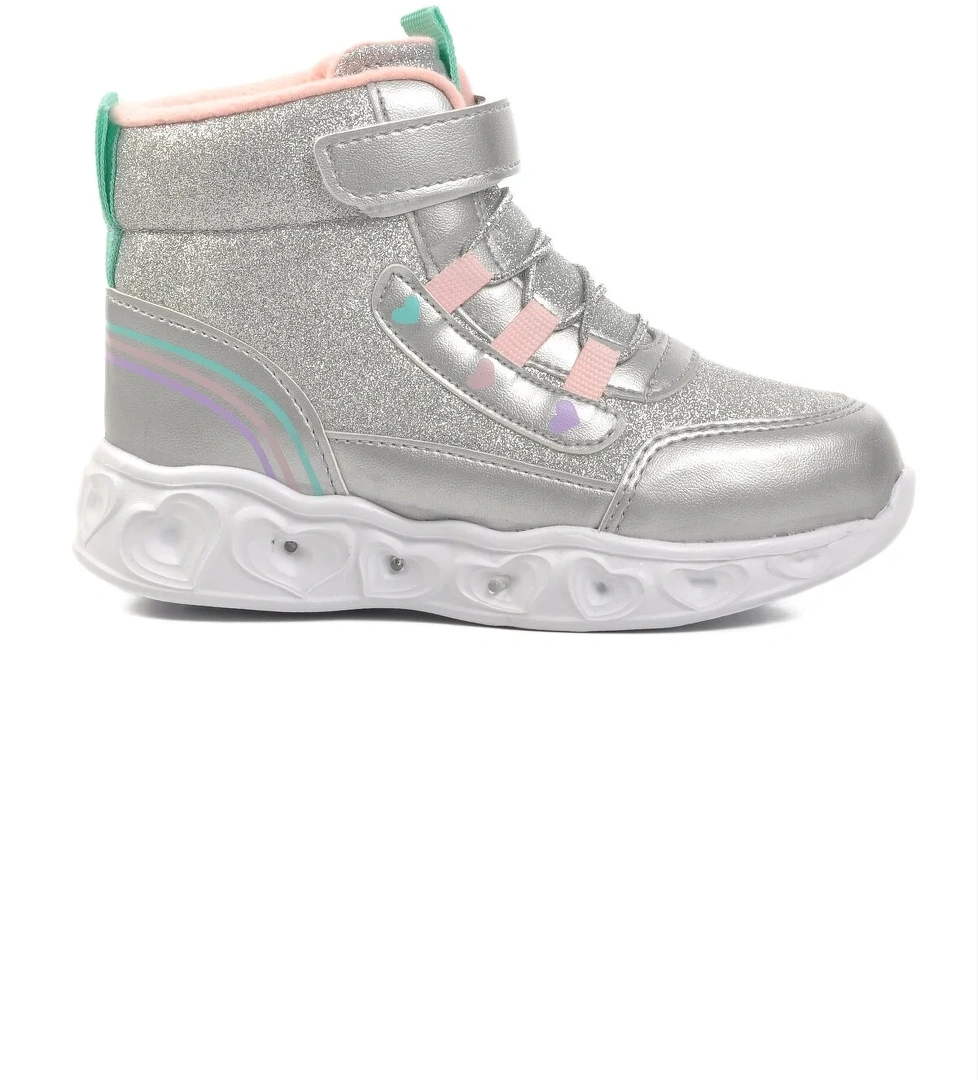 Gümüş Cırtlı Işıklı Hafif Kız Çocuk Bot Kids B - Görsel 1