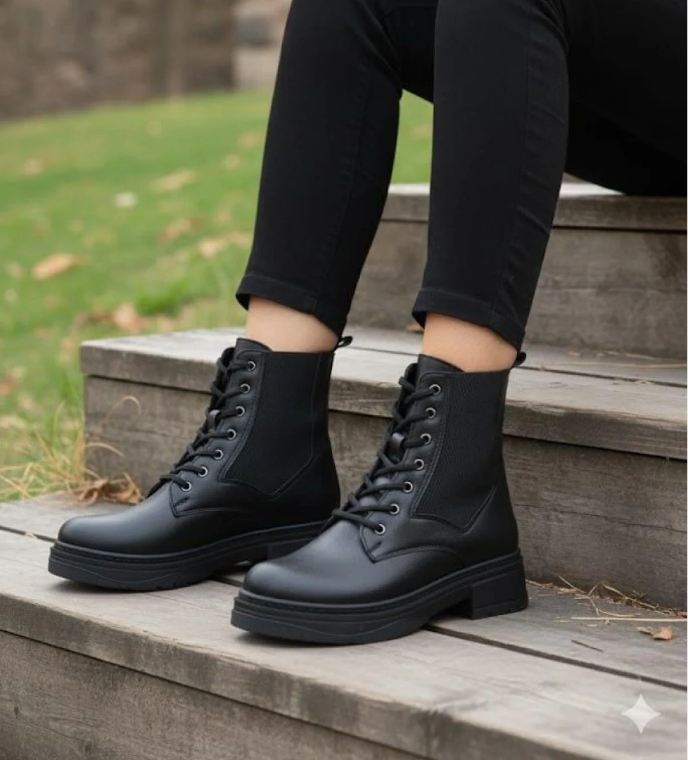 Fort 813705 Ventes Sıcak Astar İki Tarafı Lastikli Bağçıklı Kaymaz Taban Kadın Bot model görseli