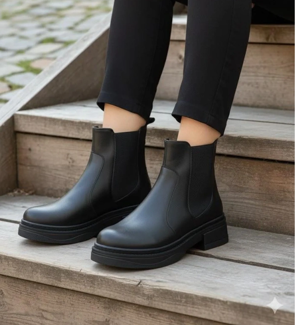 813700 Ventes Sıcak Astar İki Tarafı Lastikli Kaymaz Taban Kadın Bot - Görsel 1