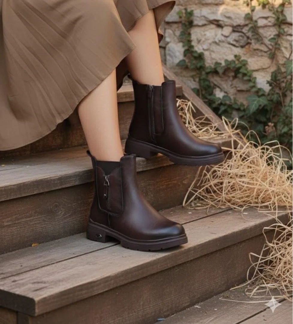 Fort 222263 Ventes Rahat Sıcak Astar Kaymaz Taban Fermuarlı Kadın Bot model görseli