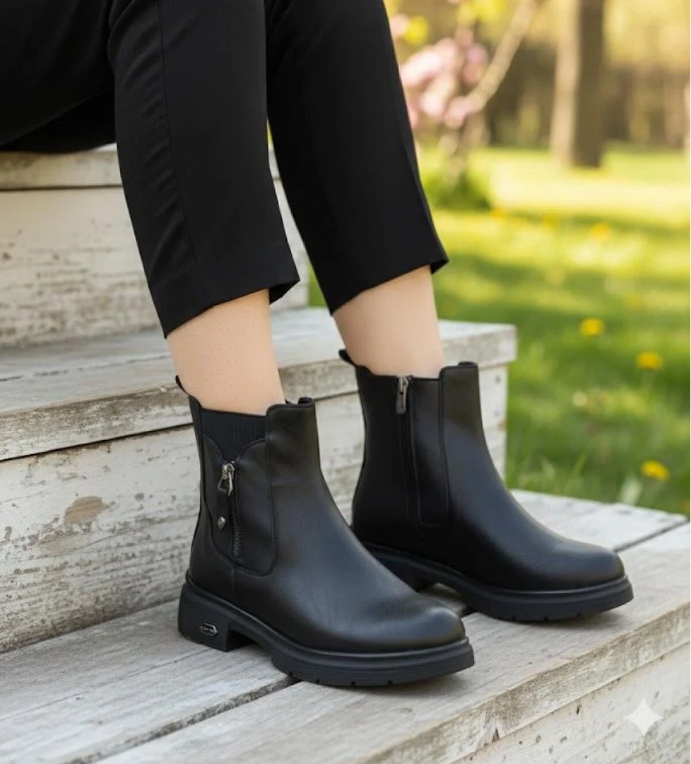 222263 Ventes Rahat Sıcak Astar Kaymaz Taban Fermuarlı Kadın Bot