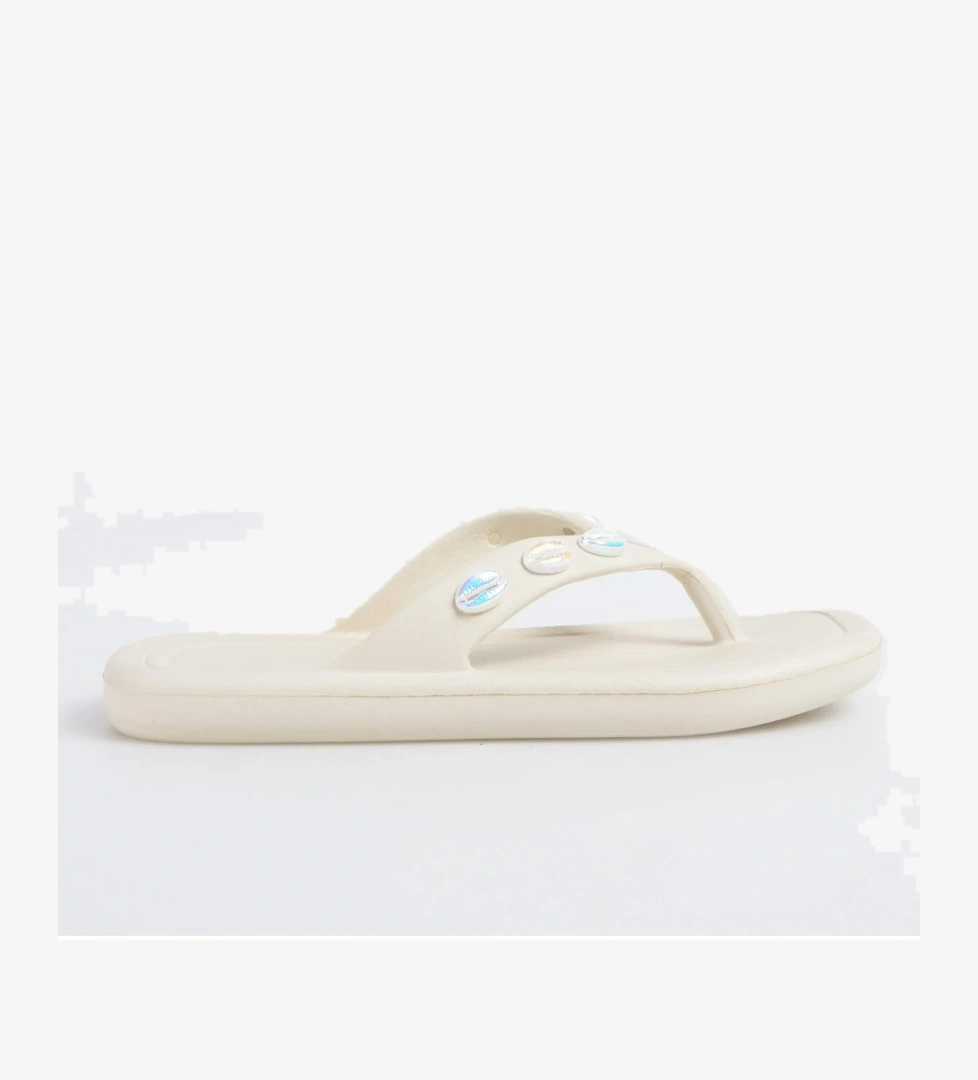 F By Fabrika F By Fabrika Bej Kadın Plaj Terliği HELENA Sandalet & Terlik | Flo Bej - 1. görsel