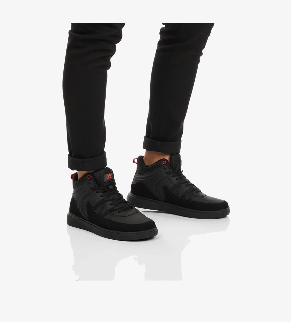 Siyah Hafif Esnek Bağcıklı Erkek Spor Ayakkabı Ferra 2808 M