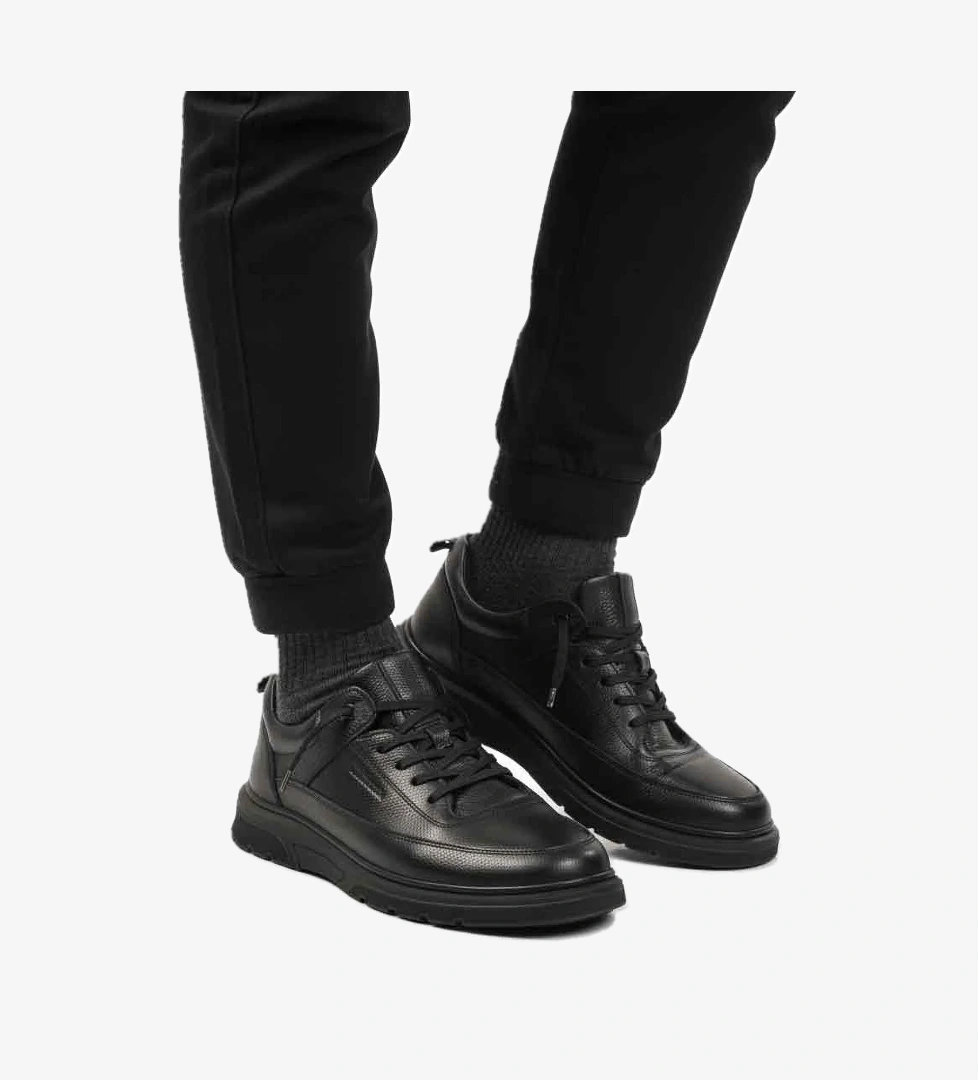 Siyah Floter Hakiki Deri Masaj Etkili Erkek Casual Ayakkabı 260044 M - Görsel 1