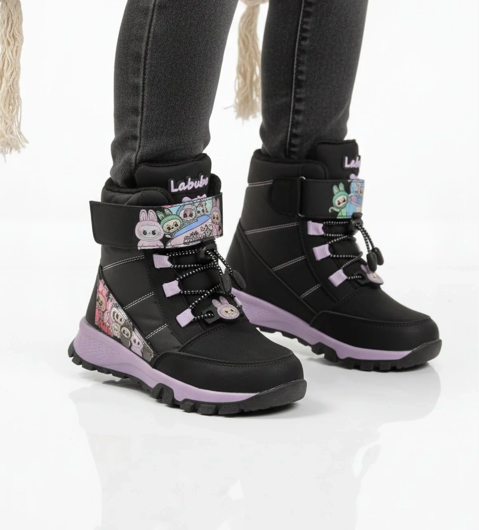 Siyah İçi Kürklü Soğağa Dirençli Kaymaz Kız Çocuk Bot 999 F