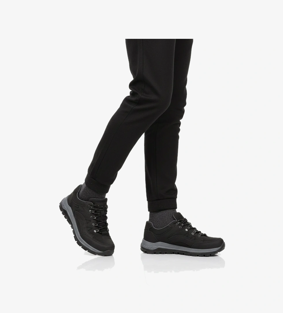 Siyah Hakiki Deri Kaymaz Su İtici Erkek Outdoor Ayakkabı 2341 M - Görsel 1