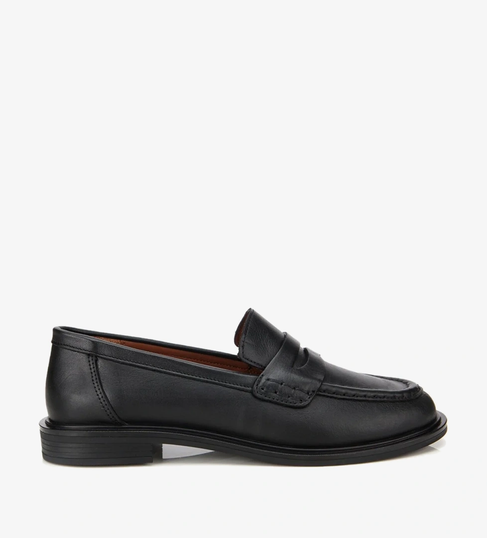 Kadın Deri Siyah Yumuşak Dokulu Klasik Loafer