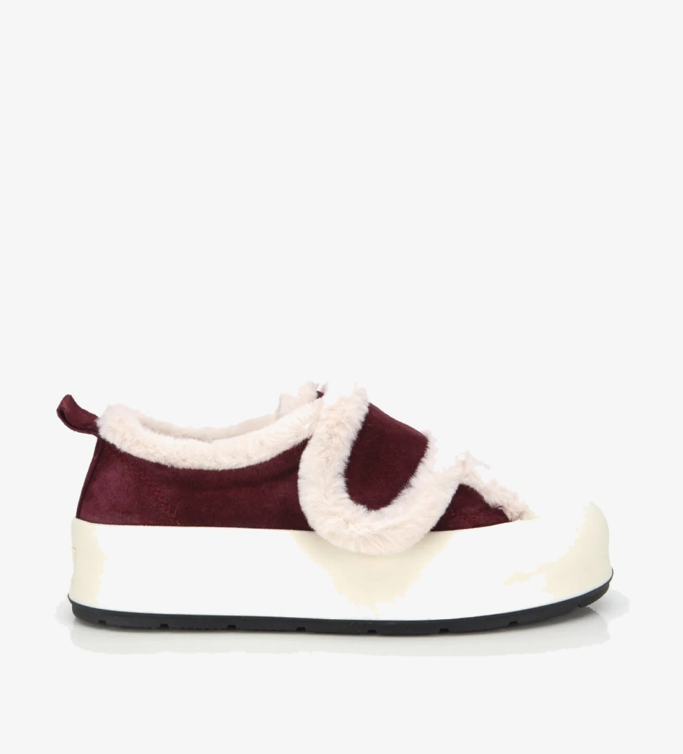 Hotiç Kahverengi Hotiç Hotiç Süet Kadın Deri İçi Kürklü Kalın Bantlı Spor Ayakkabı