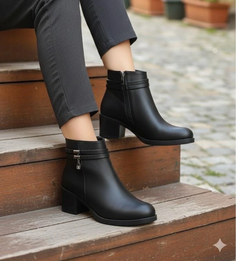 Fort 30342 Rahat Taş Toka 5 Cm Topuk Yüksekliği Sıcak Astar Kadın Bot model görseli