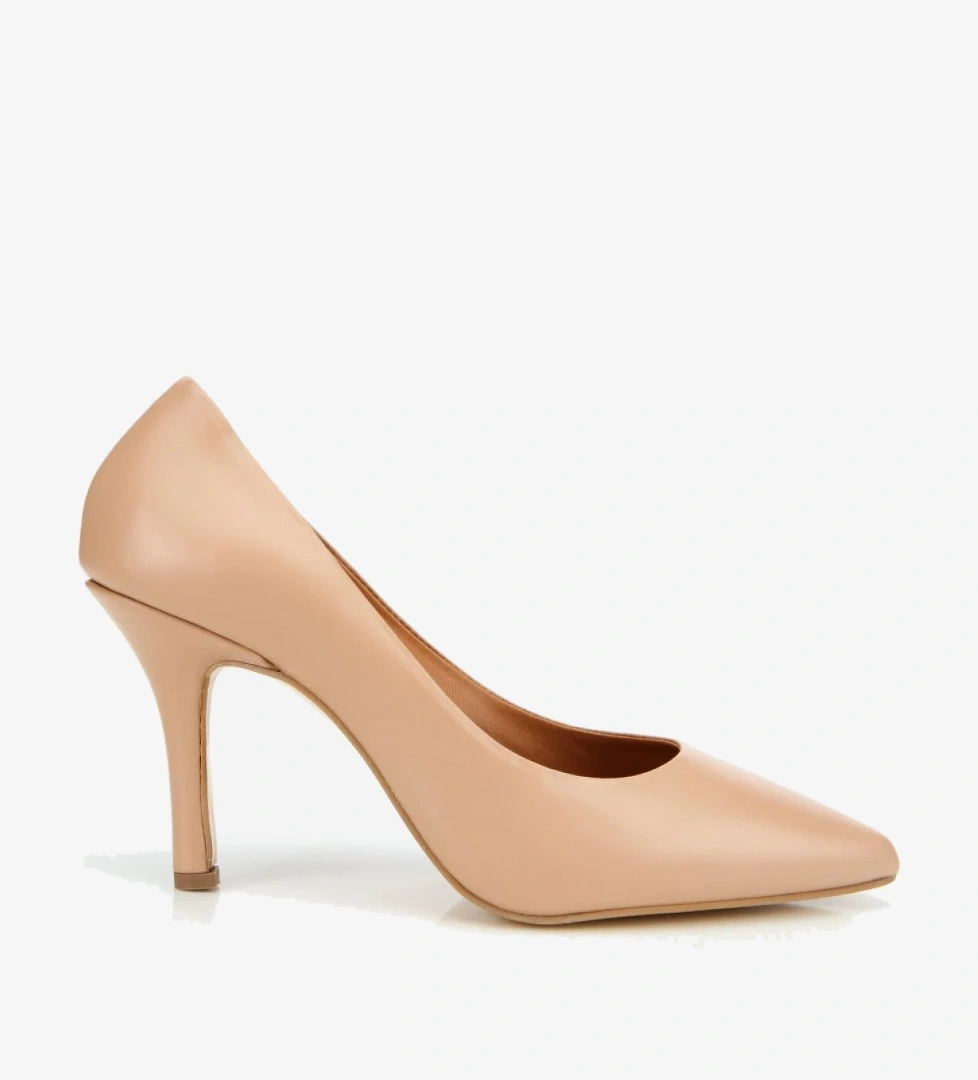 Hotiç Bej Hotiç Hotiç Deri Kadın Yüksek Topuklu Stiletto