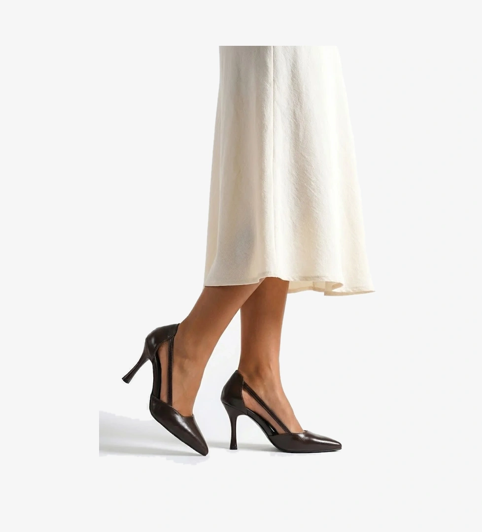 Elit 25KMST1302C Kadın Klasik Topuklu ayakkabı Kahverengi