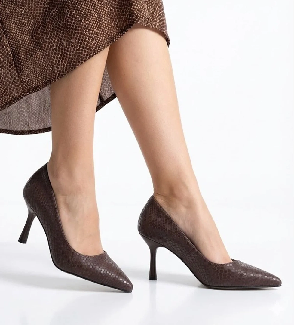 Elit 25KMST1184Y Kadın Klasik Topuklu ayakkabı Kahverengi