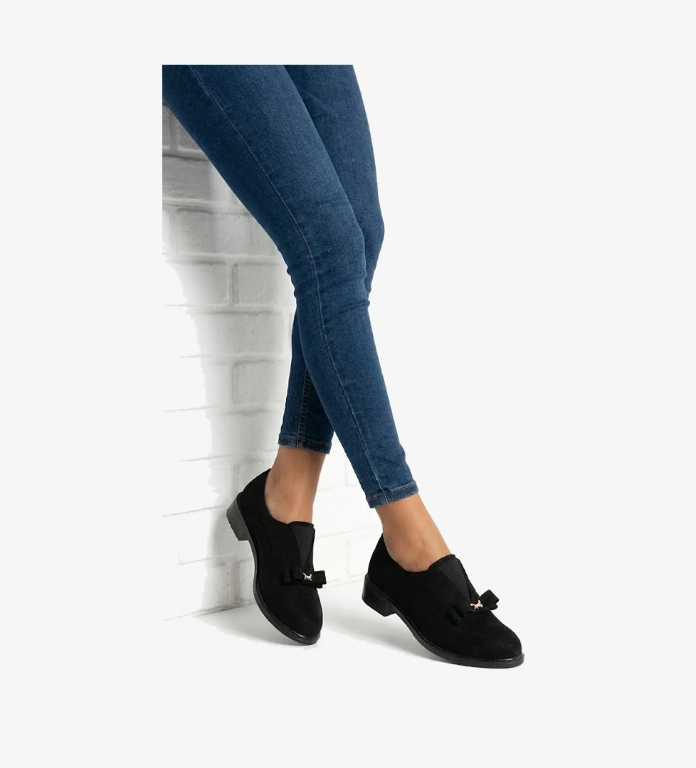 Elit Ivana Kadın Hakiki Süet Deri Casual Ayakkabı Siyah - Görsel 1