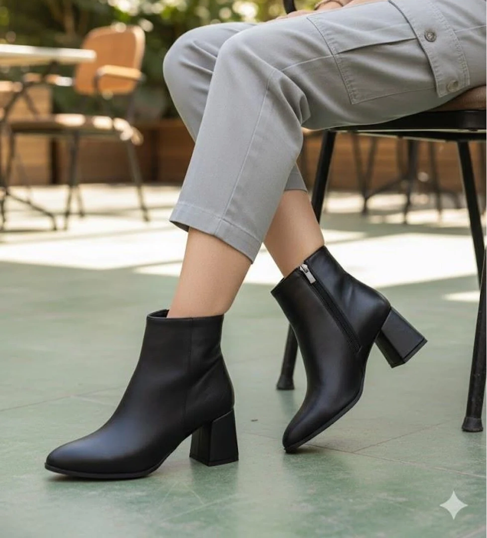 Fort 438-4000 Rahat Burnu Sivri 5 Cm Yükseklik Kalın Topuklu Kadın Bot model görseli