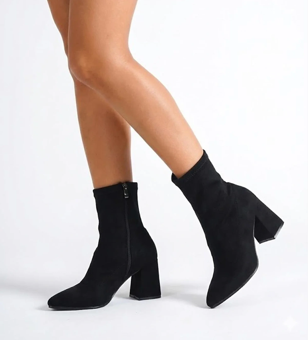Ayakkabı Fuarı Elit 25KMST1180T Kadın Topuklu Bot Siyah model görseli