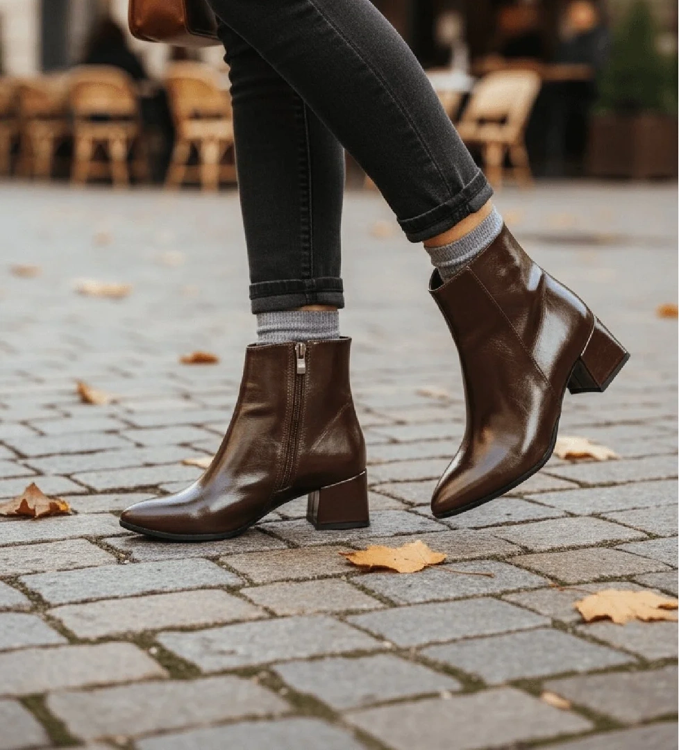 Fiamma Kahverengi Kırışık ( 5 Cm Topuklu ) Günlük Kullanım Kadın Botu