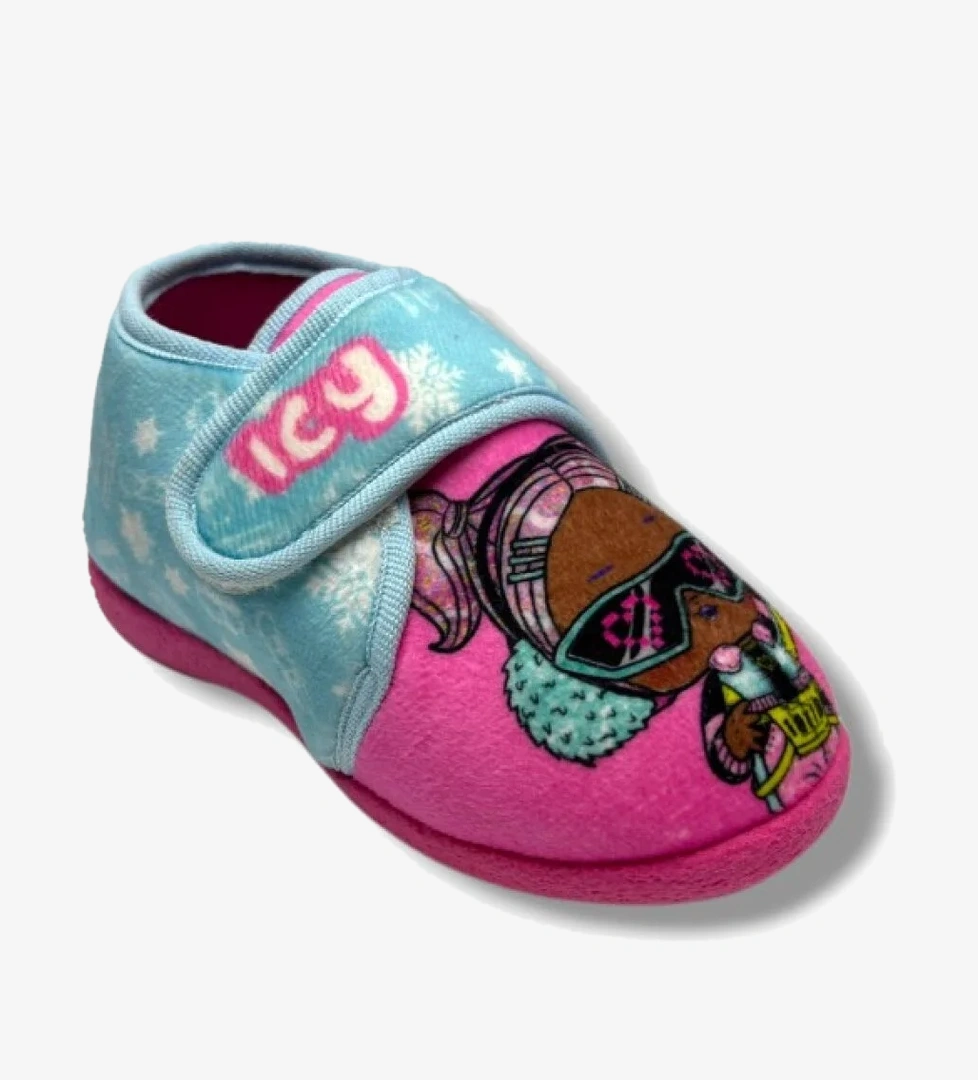 Akınal 1008-26 LoL Figürlü Cırtlı Kız Çocuk Ev Ayakkabı 26-32 - Görsel 1