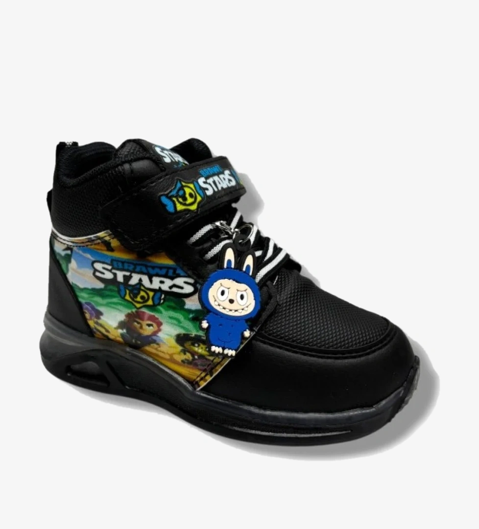 3650-26 Deri Brawl Stars Anatomik Işıklı Maskotlu Cırtlı Çocuk Bot 26-30 - Görsel 1