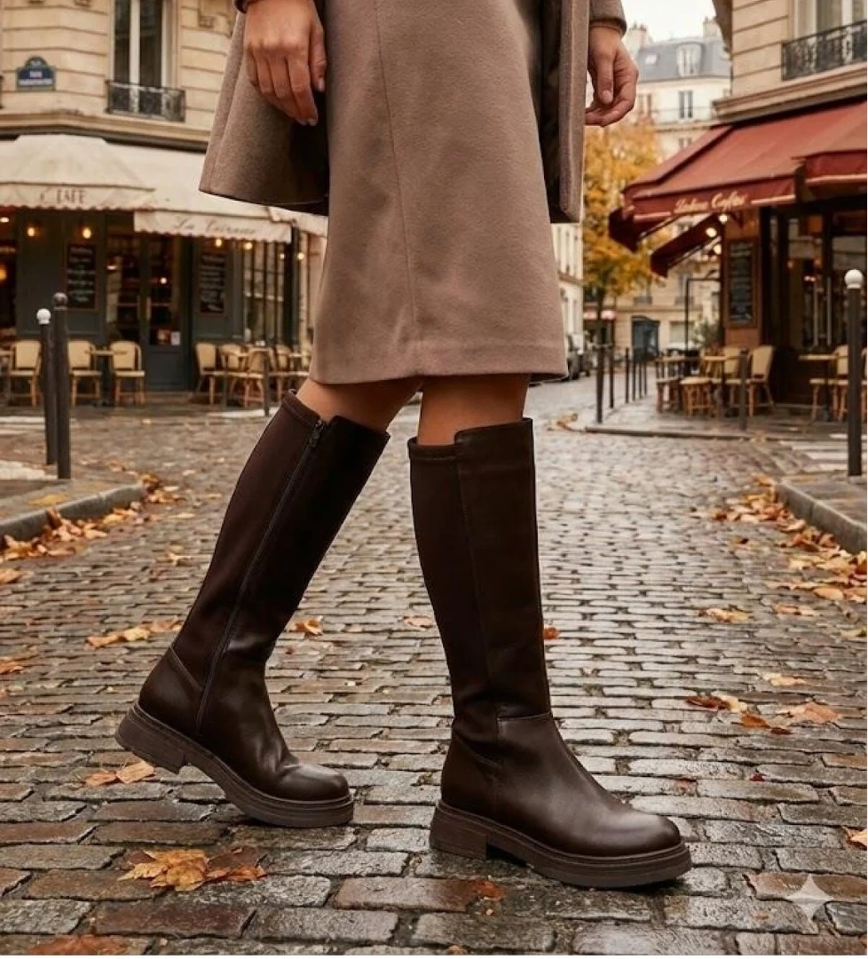 2009 Ventes Rahat Kaymaz Taban Streç Boğazlı Fermuarlı Kadın Çizme