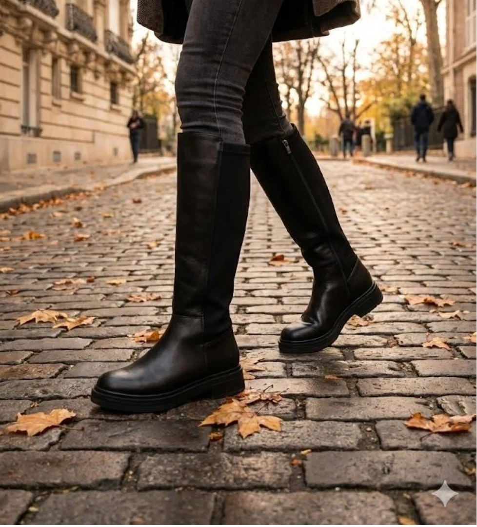 Fort 2009 Ventes Rahat Kaymaz Taban Streç Boğazlı Fermuarlı Kadın Çizme model görseli