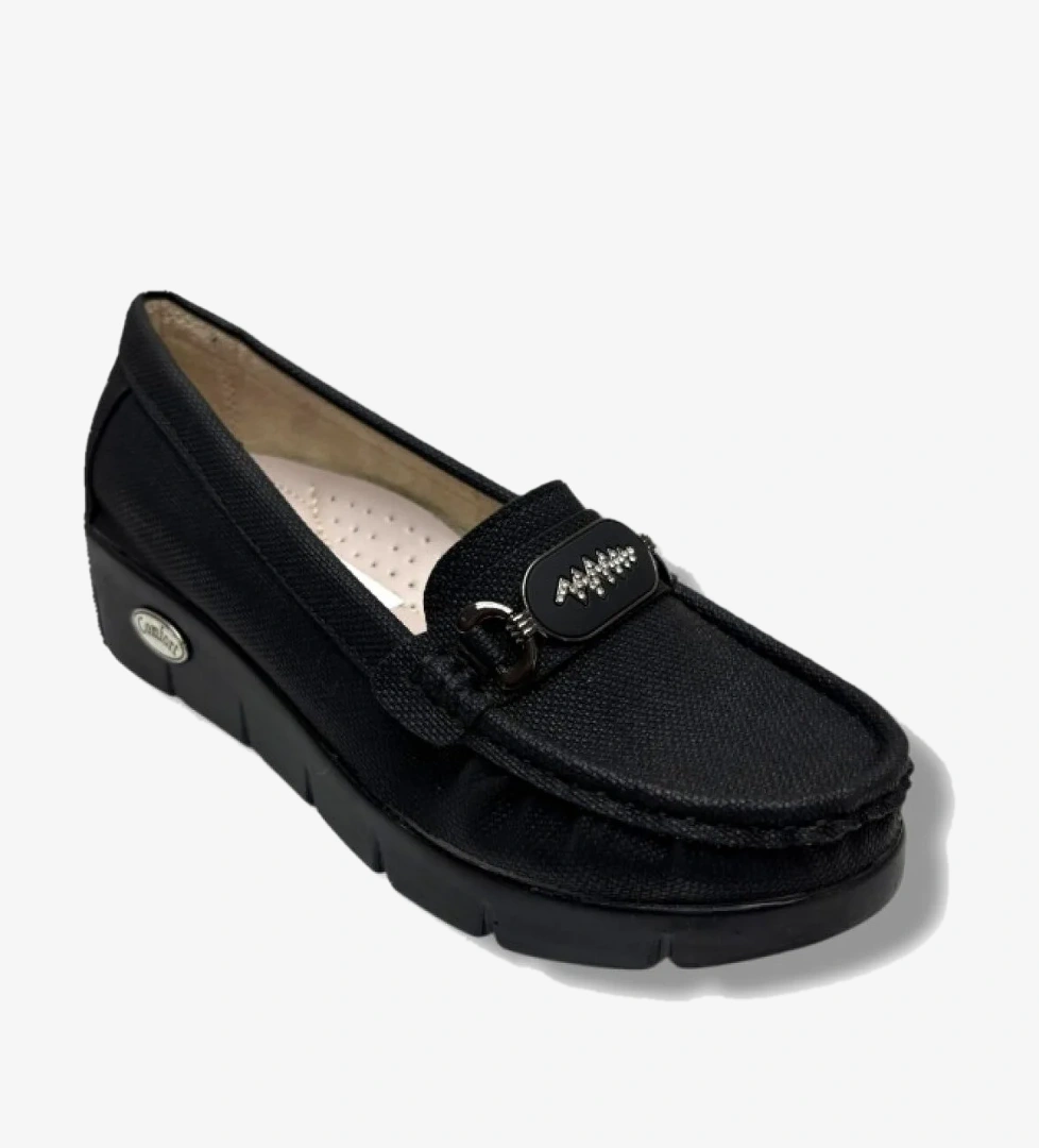 Cakgo C-Shoes SL422-26 Baskı Kot Deri Zikzak Taşlı Toka Comfort Kadın Ayakkabı model görseli