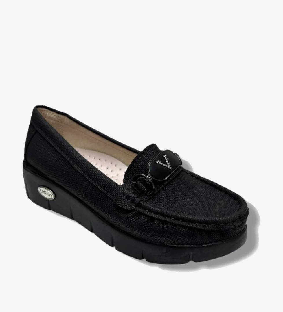 Cakgo C-Shoes SL420-26 Baskı Kot Deri V Toka Comfort Kadın Ayakkabı model görseli