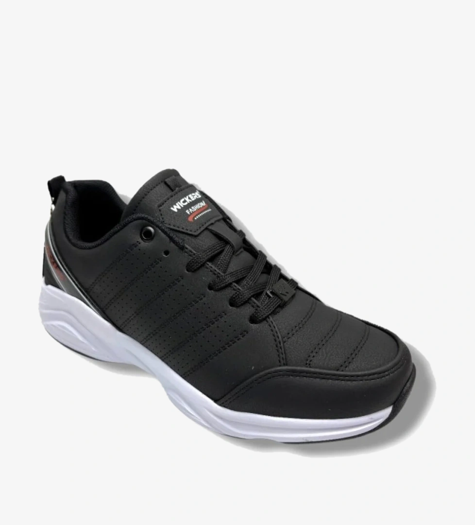 Wickers 2353-26 Cilt Deri Anatomik Erkek Sneaker Siyah Beyaz - Görsel 1