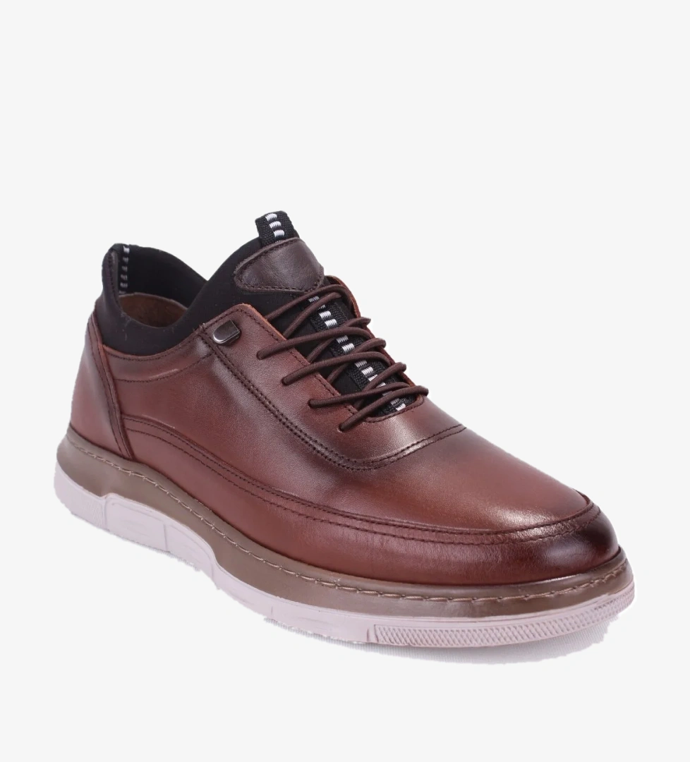 DMA08-630 Taba Ortopedik Günlük Erkek Deri Ayakkabı - Görsel 1